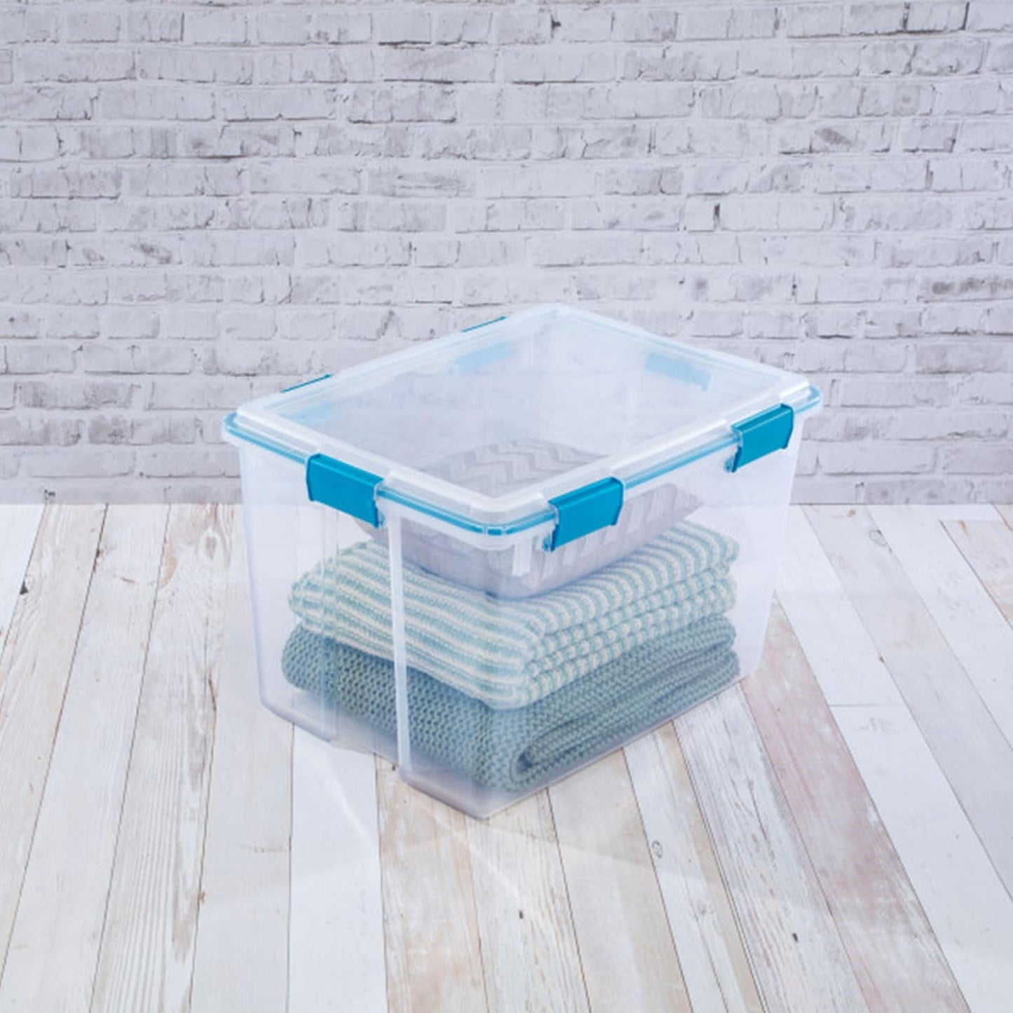 Sterilite 4-Pack Gasket Box | Weather-Resistant 80 Quart Storage Bins with Latching Lids - Heavy-Duty Organizers for Home and Office