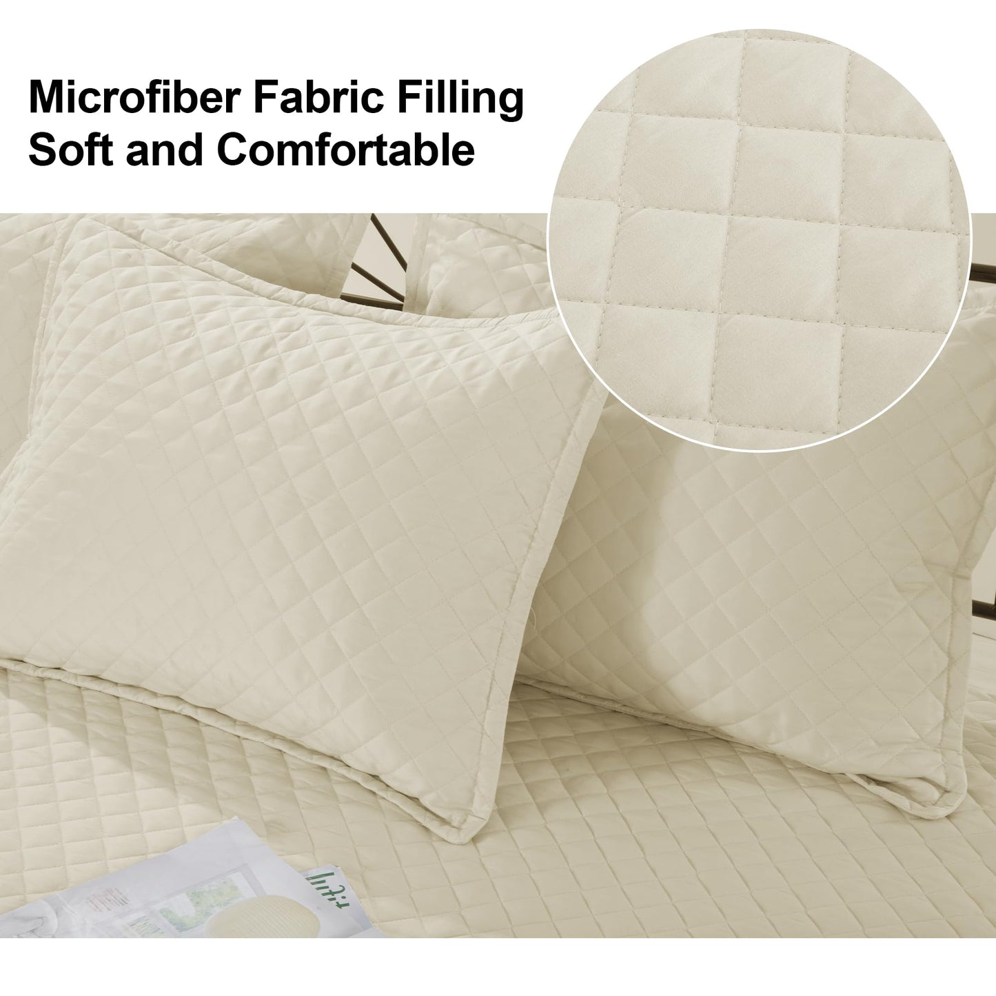 MABOZOO Daybed Covers Sets with Bedskirt for Twin Bed,5 Piece All Season Twin Size Cozy Double Sided-Quilting,Daybed Comforter Bedspread with Shames 75"x39"