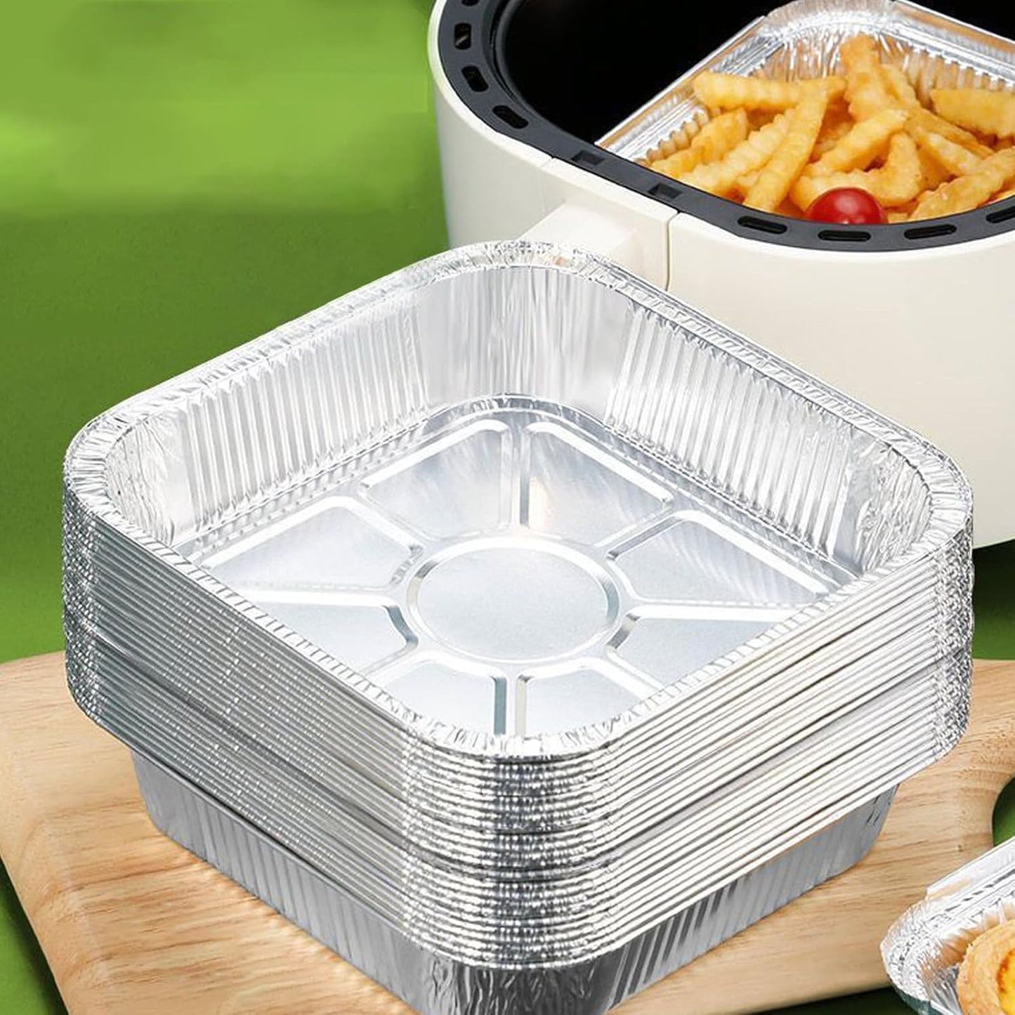 20 Pack Aluminum Foil Pans by [Brand Name] - 8-Inch Square Baking Trays with Lids for Easy Takeout