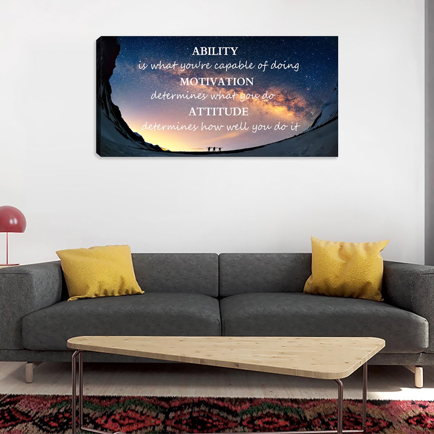 Motivational Wall Art, Inspirational Posters Quotes, Ability Modern Motivational Painting Picture, Framed Canvas Artwork for Living Room, Office, Home-40x20 inches