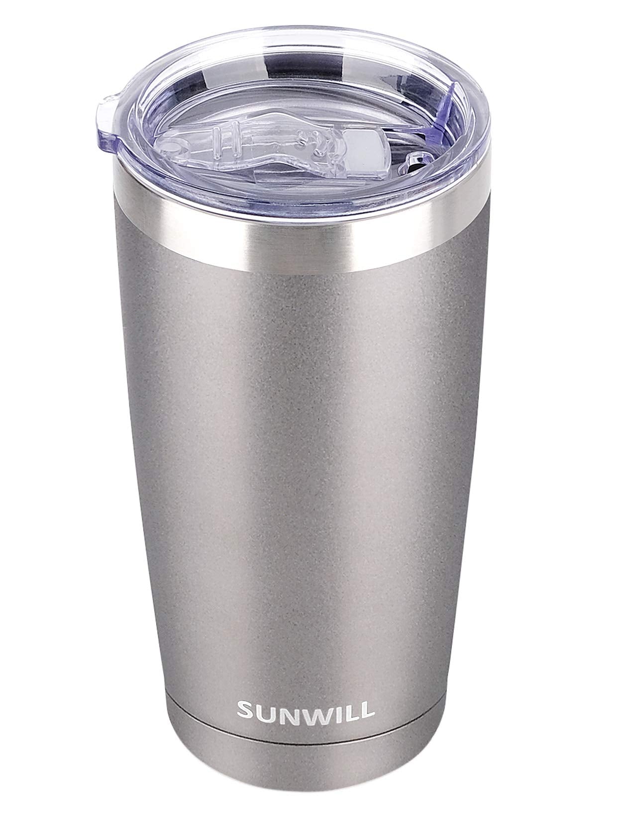 SUNWILL Travel Coffee Tumbler 20 oz, Insulated Mug with Lid, Stainless Steel Cup for Hot and Cold Drinks, Cool Grey