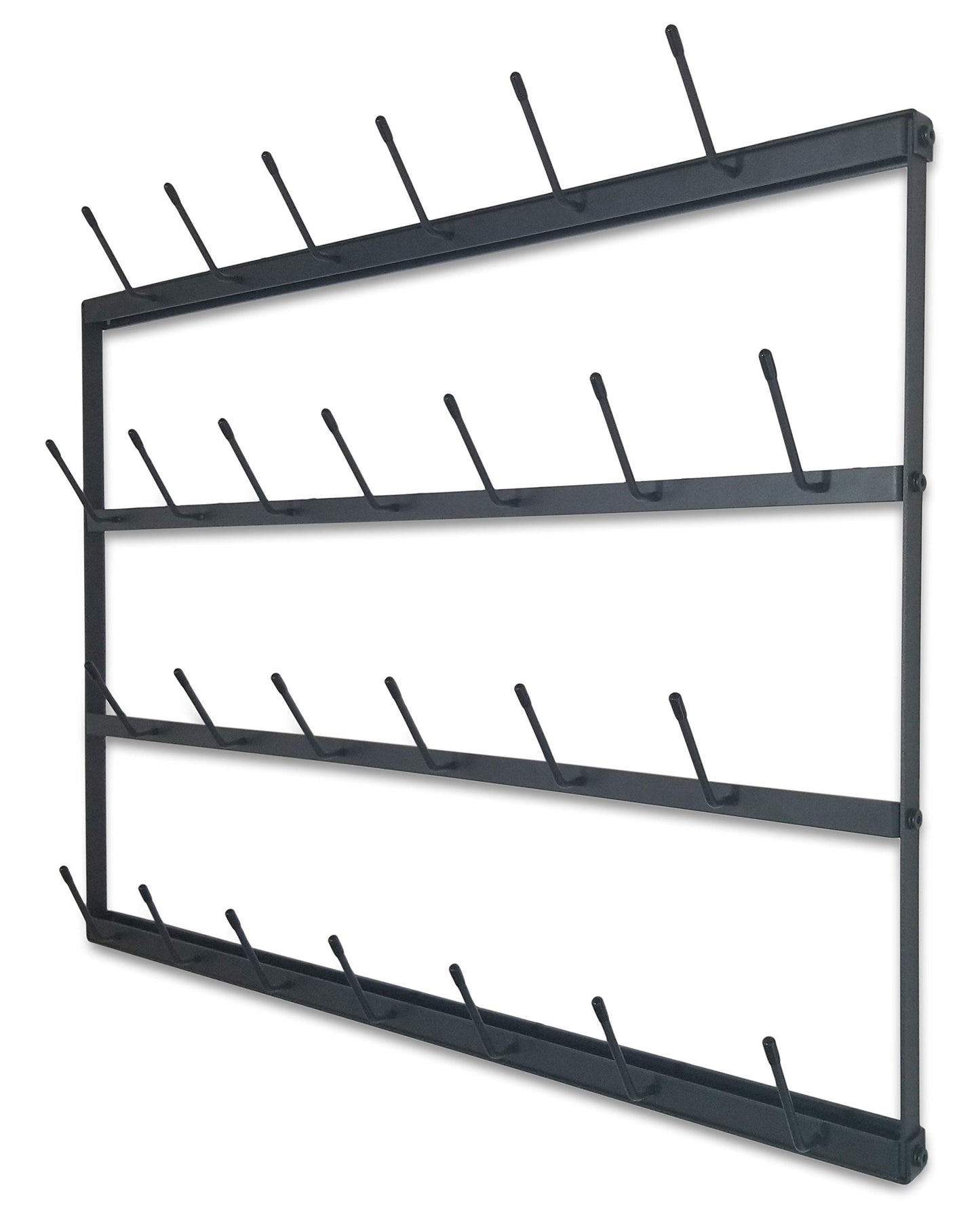 Claimed Corner Mug Rack with Sturdy Steel Frame, Matte Black Finish, Removable Rubber Caps, Wall Mounted (Horizontal 34" x 23.5")