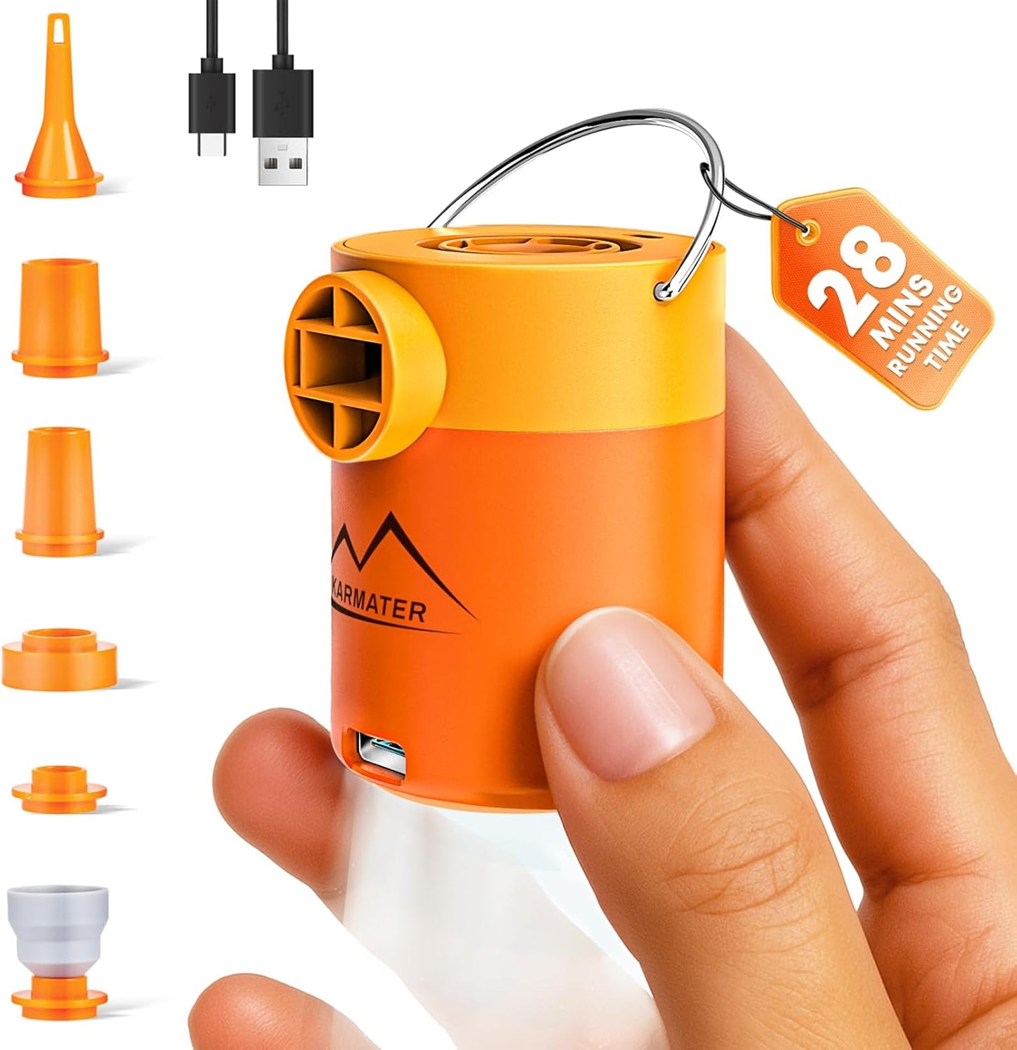 MKARMATER Ultra-Mini Portable Air Pump - Quick Wireless Inflator for Pool Floats & Air Mattresses, 1.69oz