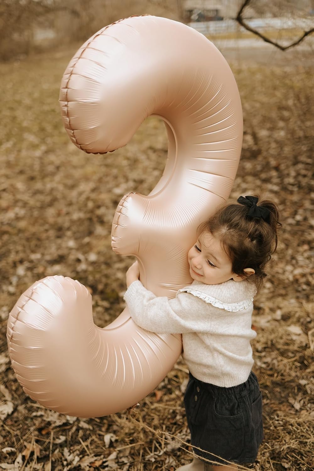 Light Brown 40-Inch Number 3 Balloon | Tan Birthday Decorations for Kids & Adults