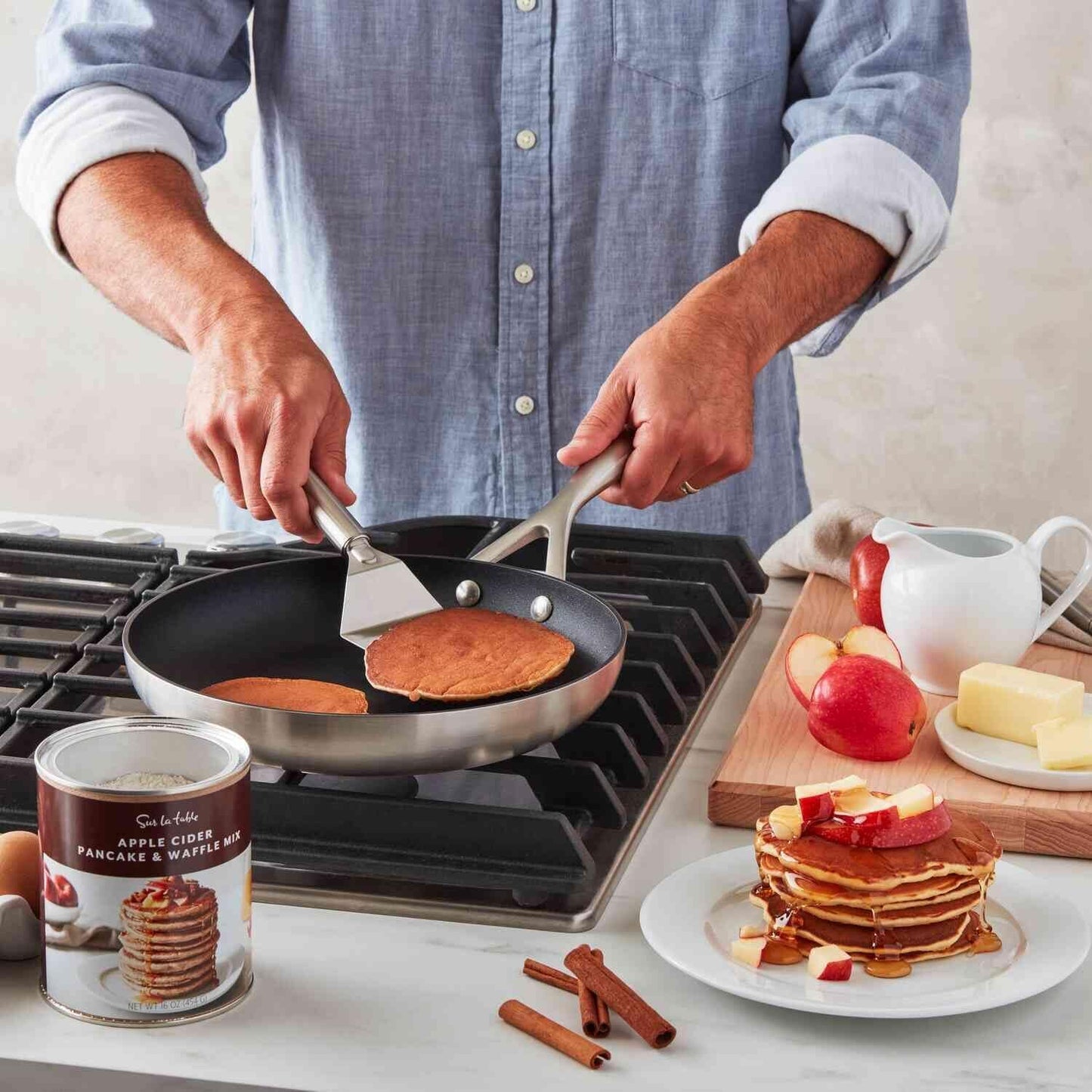 Scanpan CS+ 12-Inch Nonstick Fry Pan - Induction Ready, Oven Safe to 500°F, Dishwasher Safe, Black/Stainless