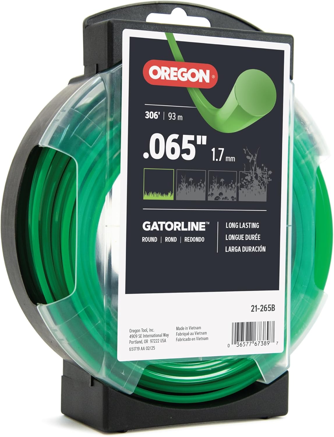 Oregon Gatorline Round String Trimmer Line - .065 Inch, 308 Feet for Efficient Weeding