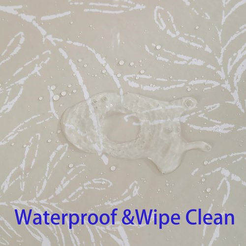 Heavy Duty Vinyl Tablecloth with Flannel Backing Waterproof Oil-Proof Plastic Table Cloth Stain-Resistant Wipeable Rectangle or Square Table Cover for Indoor and Outdoor (Beige Leaf，60x102 Inch)