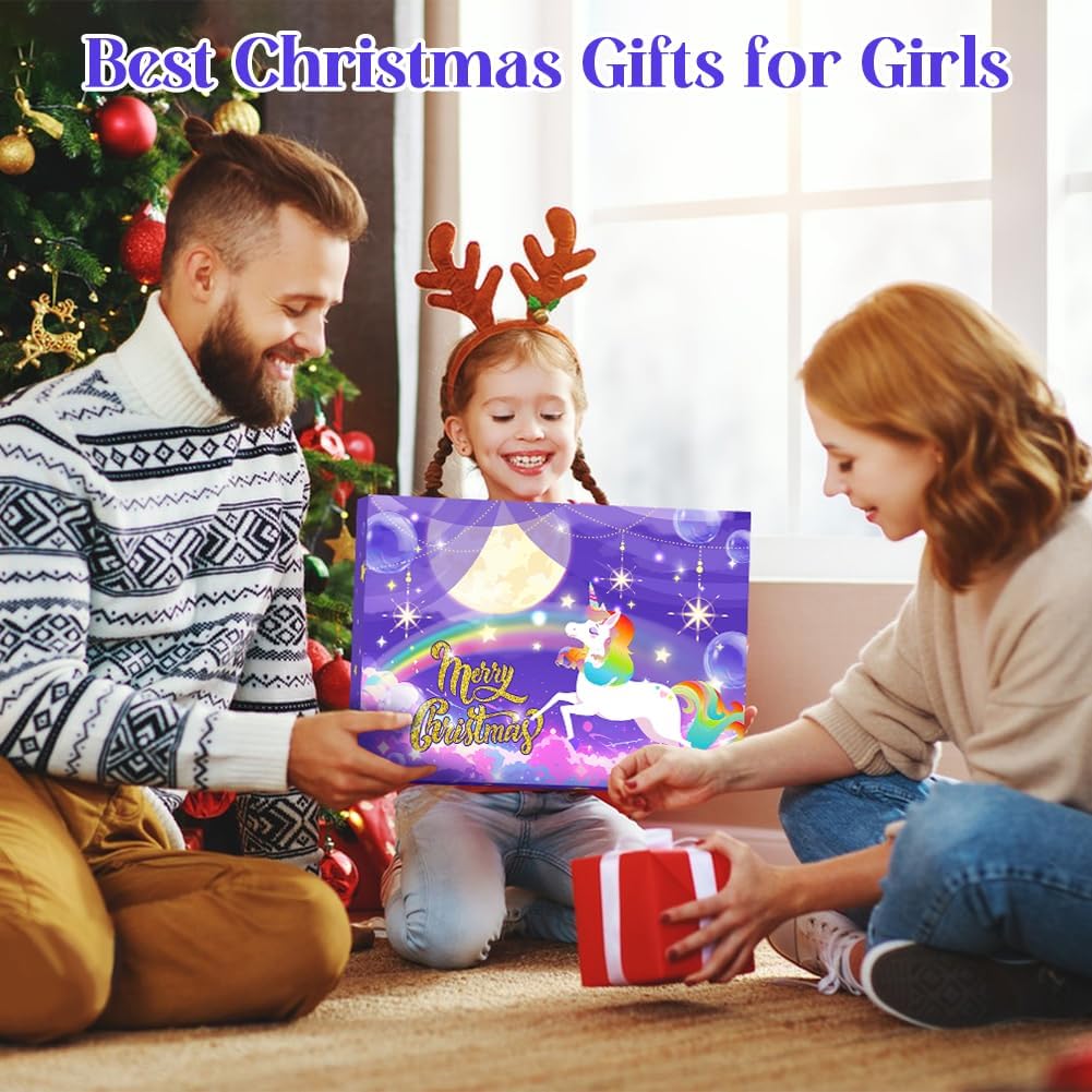 Advent Calendar 2025 | Girls' Unicorn Surprise Gift Box with Hair Accessories & Jewelry