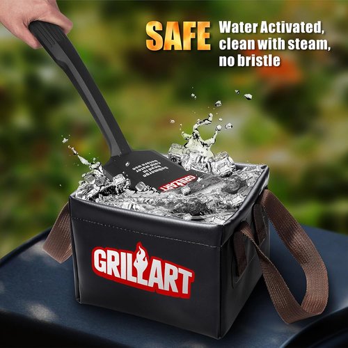 GRILLART Grill Brush - Bristle-Free & Ultra Safe BBQ Cleaner for All Grill Grates | Replaceable Head, Perfect Gift for Men