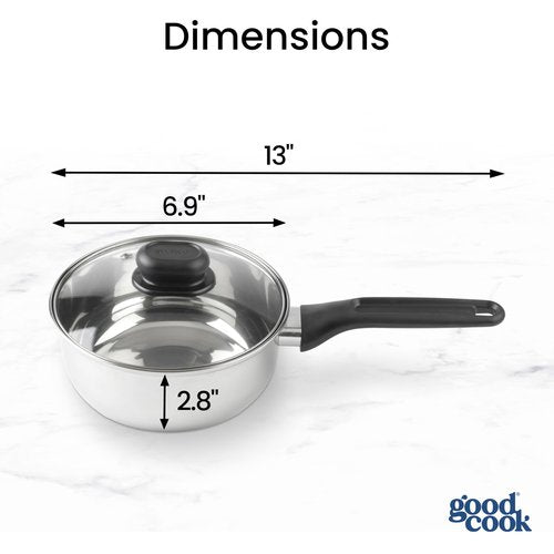 Good Cook 1.5 Quart Stainless Steel Sauce Pan With Lid