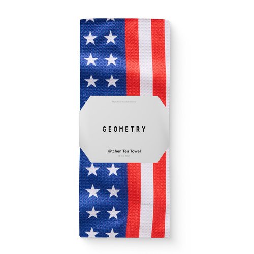 GEOMETRY Kitchen Towels - Quick Dry, Absorbent Microfiber Dish Towels for 4th of July, Memorial Day, Veterans Day, and Holiday Decor - Red, White, and Blue- Star Spangled
