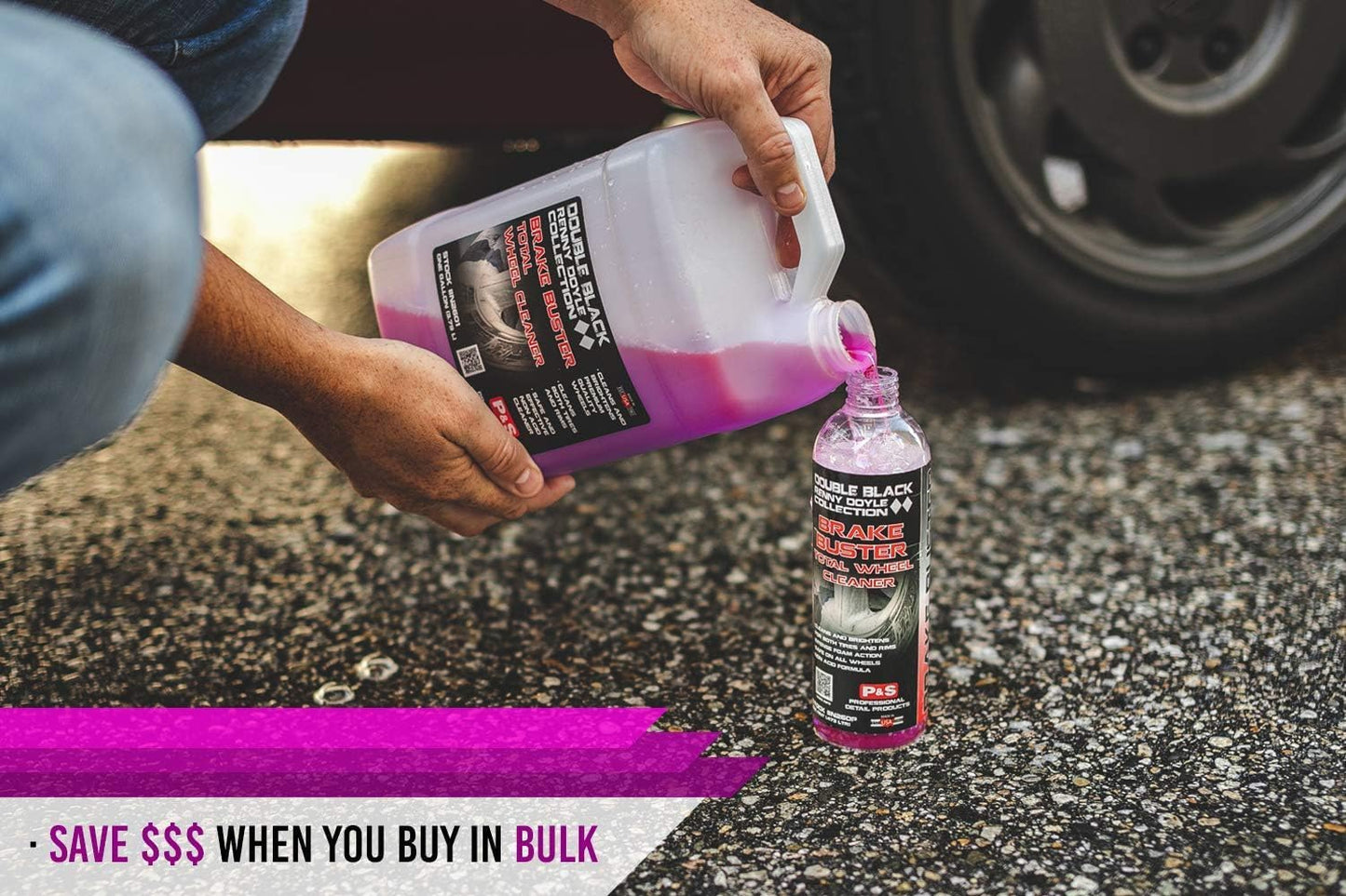 P & S Professional Detail Products - Brake Buster Wheel & Tire Cleaner - Non-Acid Formula, Safe for All Wheels - 1 Gallon