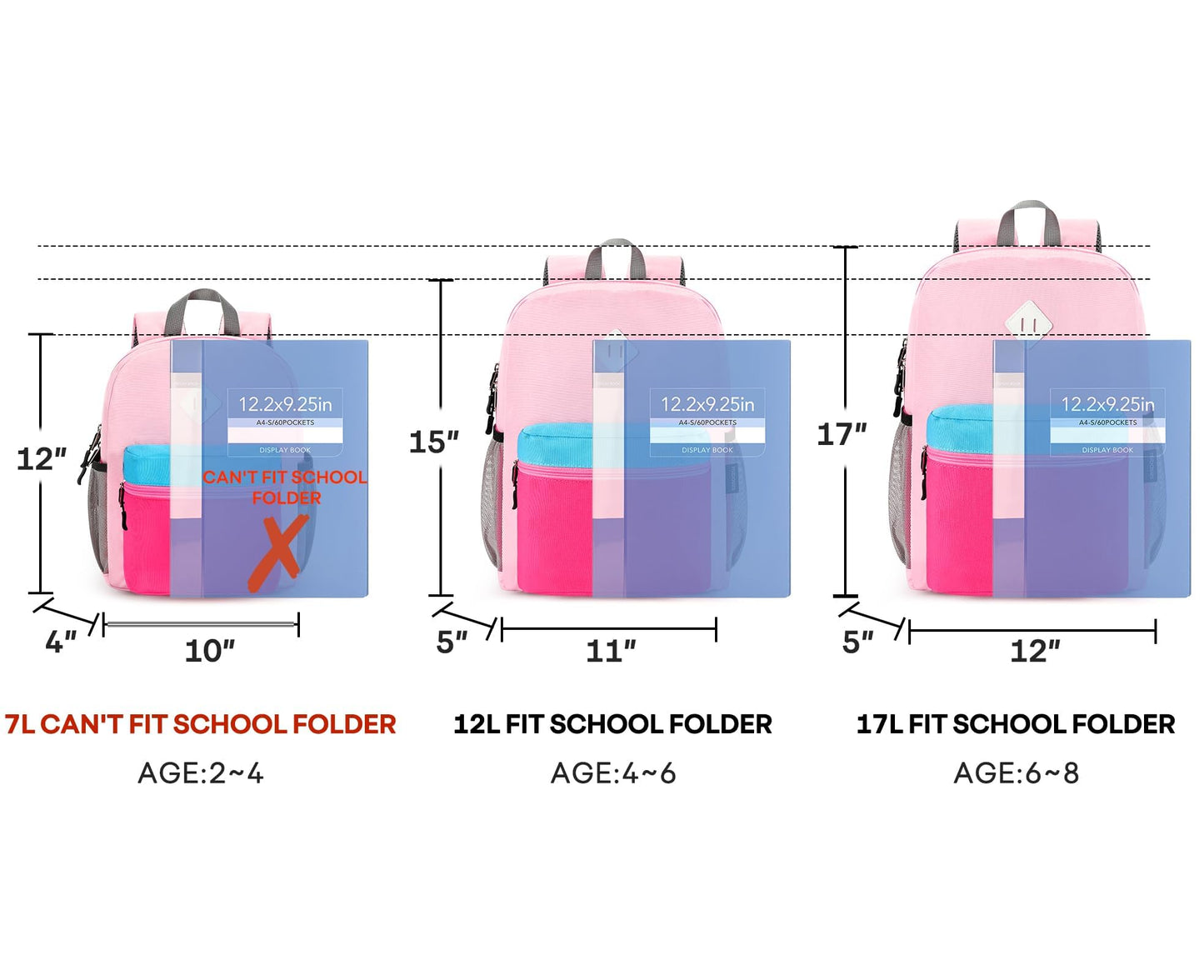 mibasies Kids Backpack for Girls 4-6: Girls Backpacks for Elementary Kindergarten