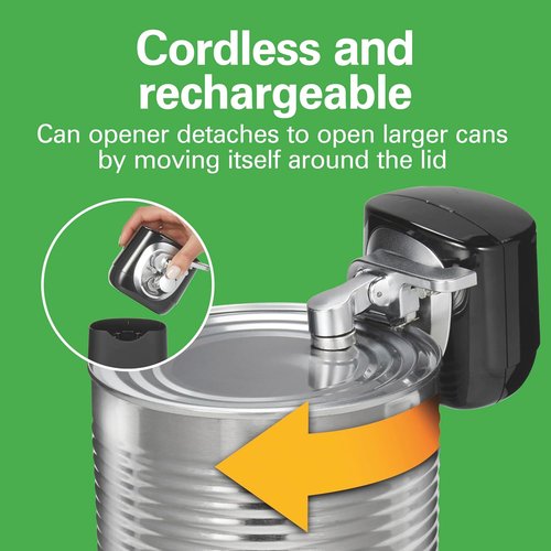 Hamilton Beach 76611 FlexCut Cordless Electric Can Opener - Easy-Clean Design with Removable Cut Head