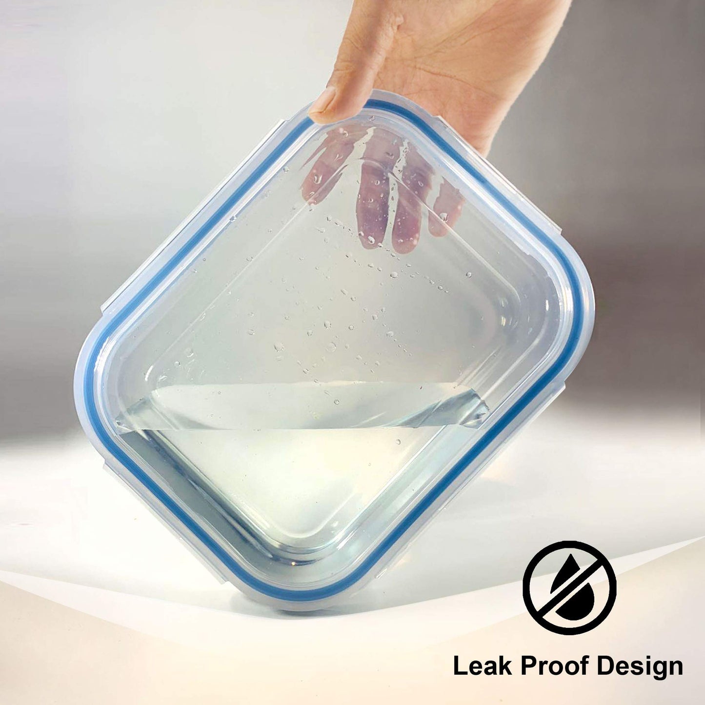 EcoEvo Glass Food Storage Containers Set, Large Size Containers with Lids, BPA-free Locking lids, 100% Leak Proof Glass Meal Prep Containers, Freezer to Oven Safe (2 Pack of 80oz)