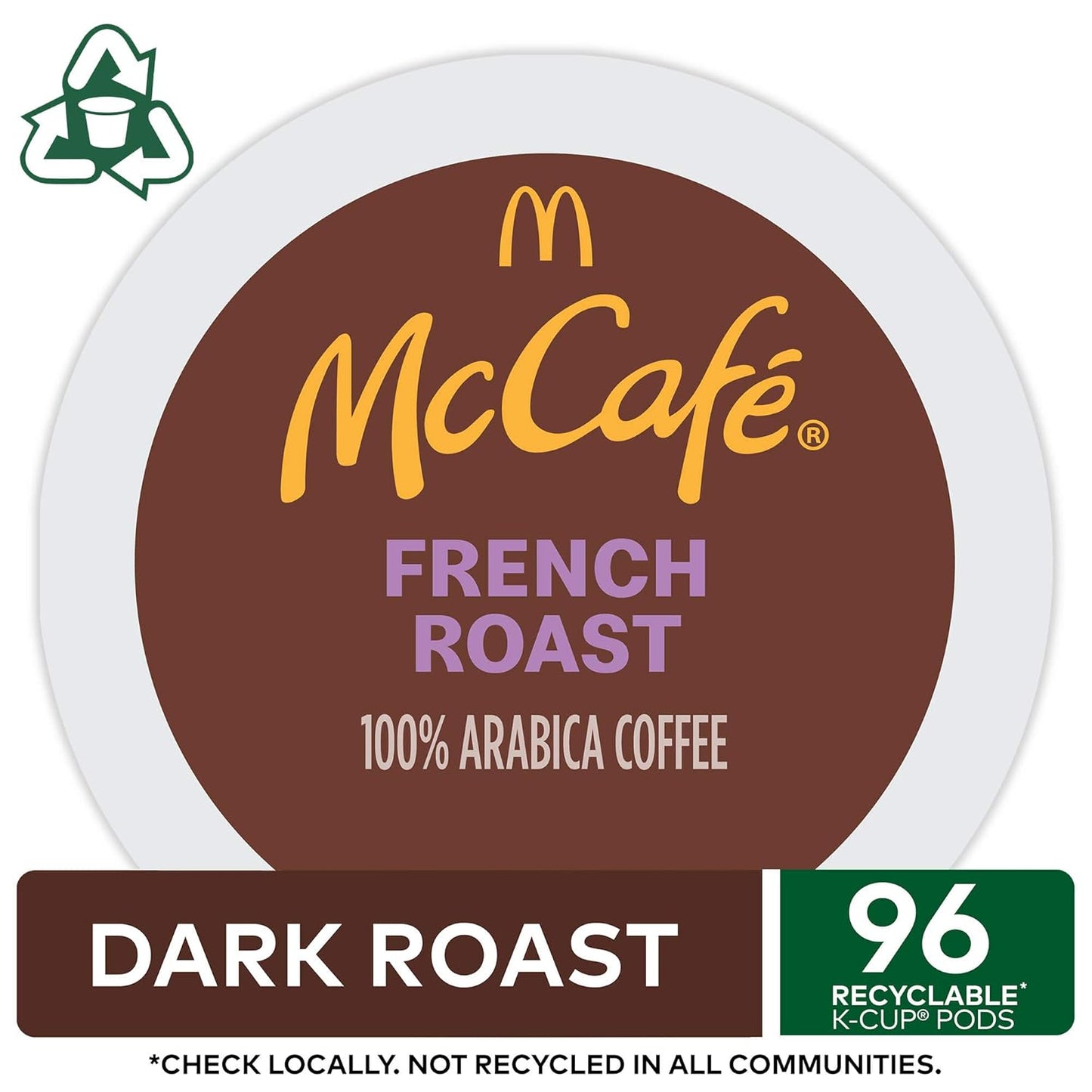 McCafe French Roast Coffee K-Cup Pods - Dark Roast, Single Serve, 96 Count (4 Packs of 24)