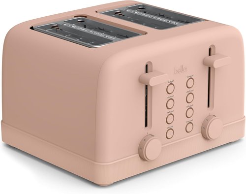 Bella 4 Slice Toaster - 6 Setting Shade Control with Reheat & Cancel | Removable Crumb Tray, Blossom Color
