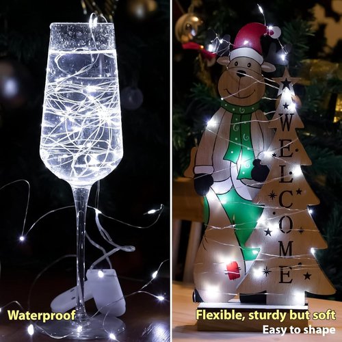 HXWEIYE Fairy Lights - 6 Pack Battery Operated 7ft 20LED Mini String Lights | Waterproof for Weddings & Décor