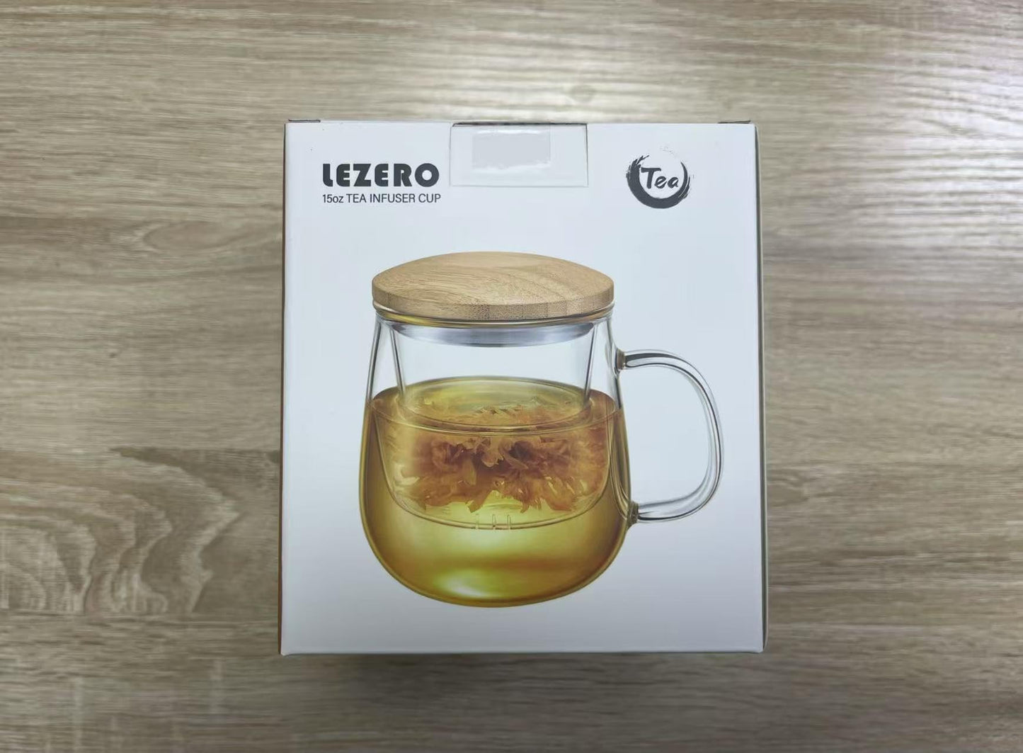 Lezero 15oz Tea Infuser Cups with Strainer and Lid, Glass Filter Mugs Brewing Kit for Loose Leaf-Tea & Blooming, Heat Resistance, Lead-free, Microwave & Dishwasher Safe