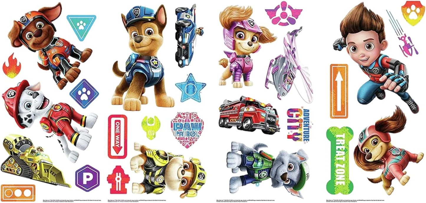 RoomMates Paw Patrol Movie Wall Decals - Easy Peel and Stick Design for Kids' Rooms
