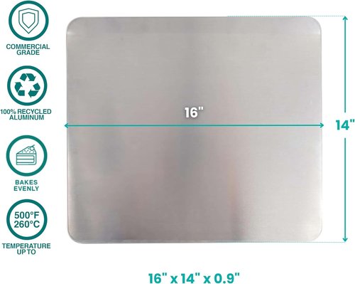 Baker's Secret Pure Aluminum Cookie Sheet - Commercial Grade Insulated Baking Tray, 2pcs Set