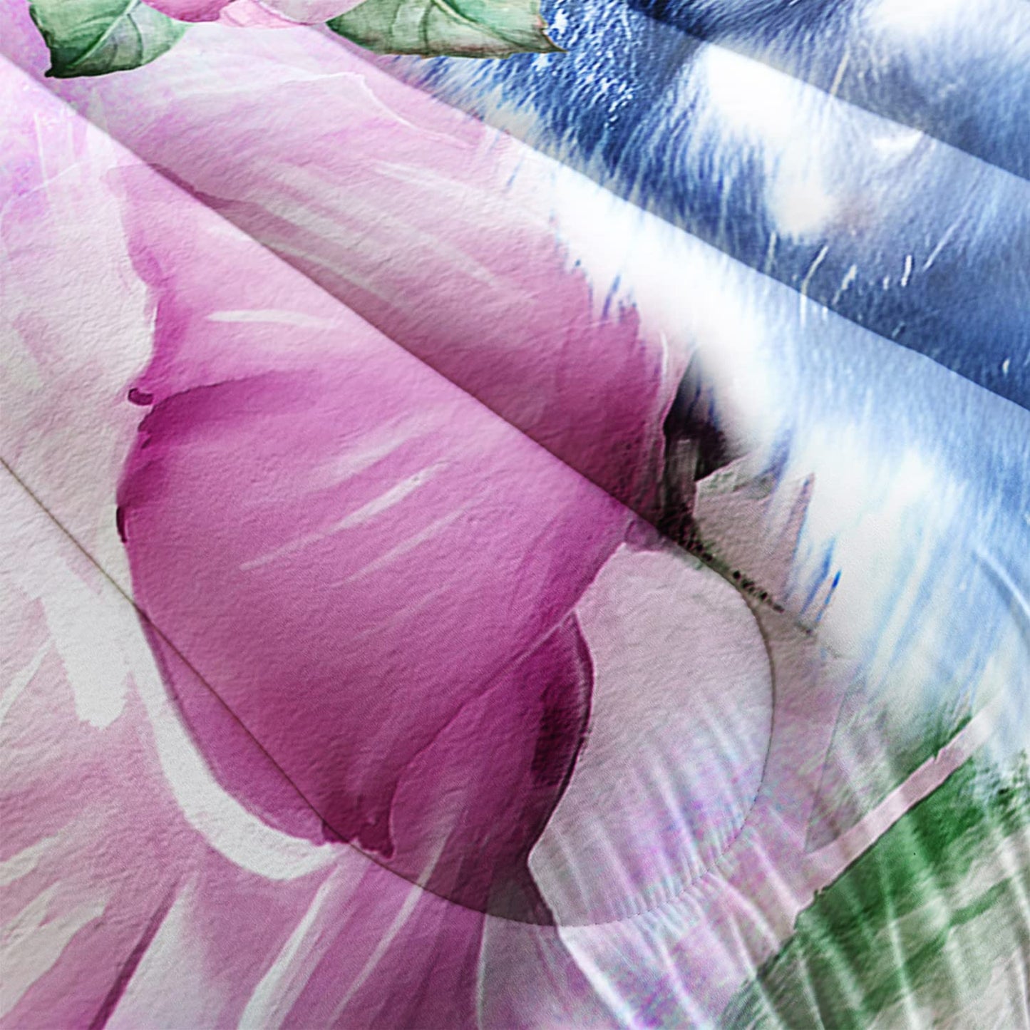 XYNHML Wolf Comforter Set Tie Dye Wolf Bedding Set for Kids Teens Room Decor Romantic Pink Rose Wild Animals Comforter with 2 Pillowcases