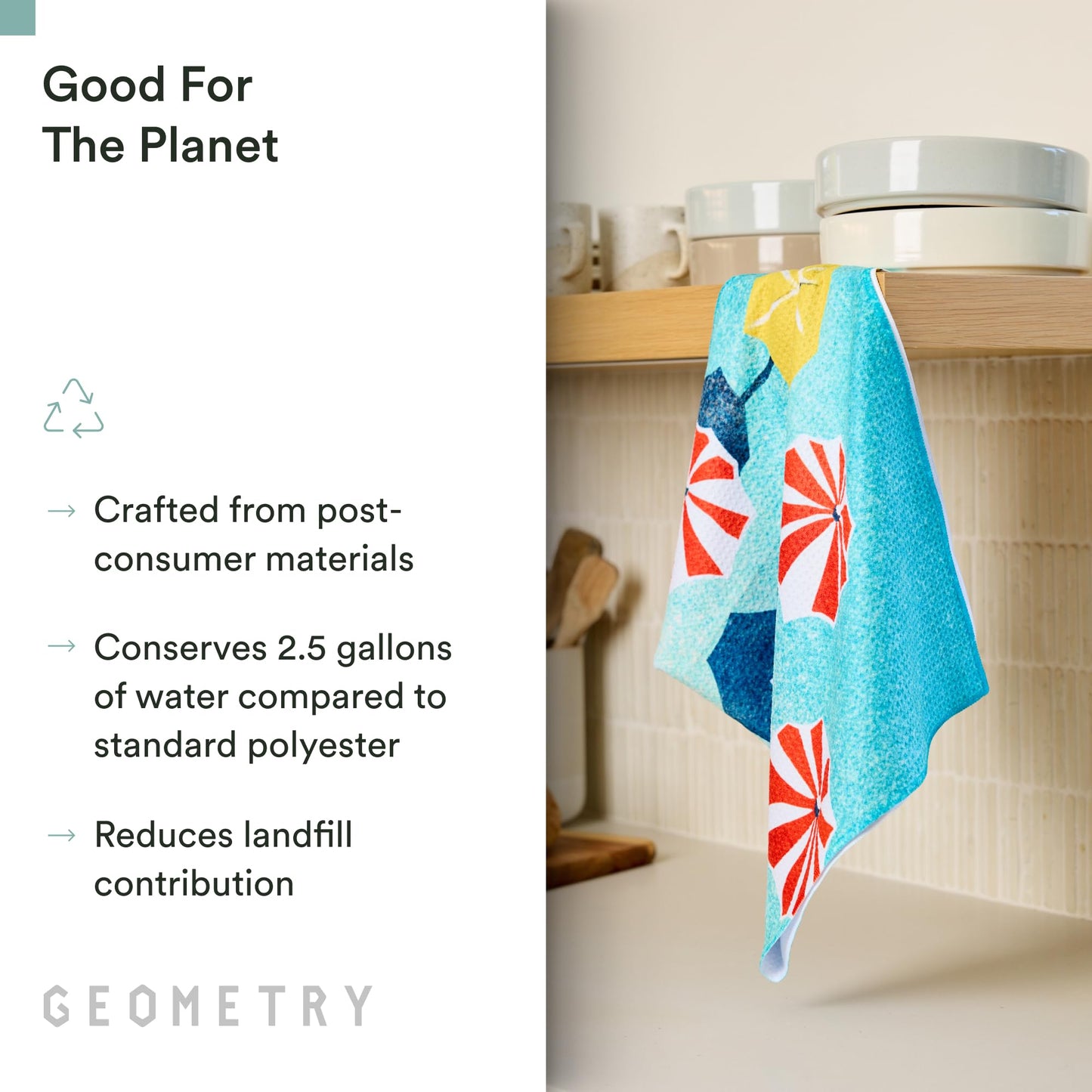 GEOMETRY Spring Kitchen Towels - Quick Dry Microfiber Cloth Spring & Summer Dish Towels for Kitchen Drying - Premium Quick Dry Towel - Blue Garden Wings, 18" x 30" - 1-Pack