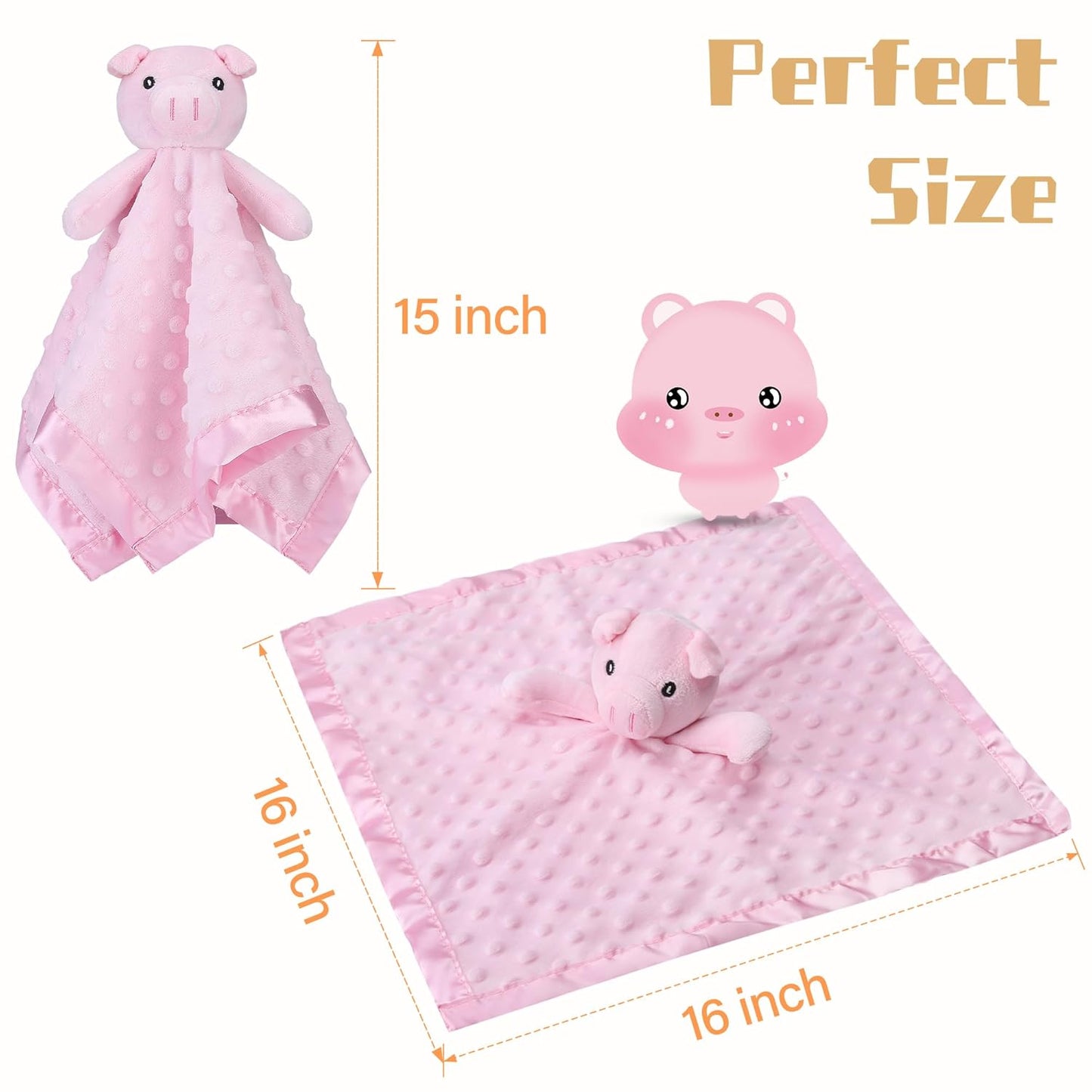 Pro Goleem Pig Lovey - Soft Security Blanket & Snuggle Toy for Babies | 16-Inch Stuffed Animal Gift