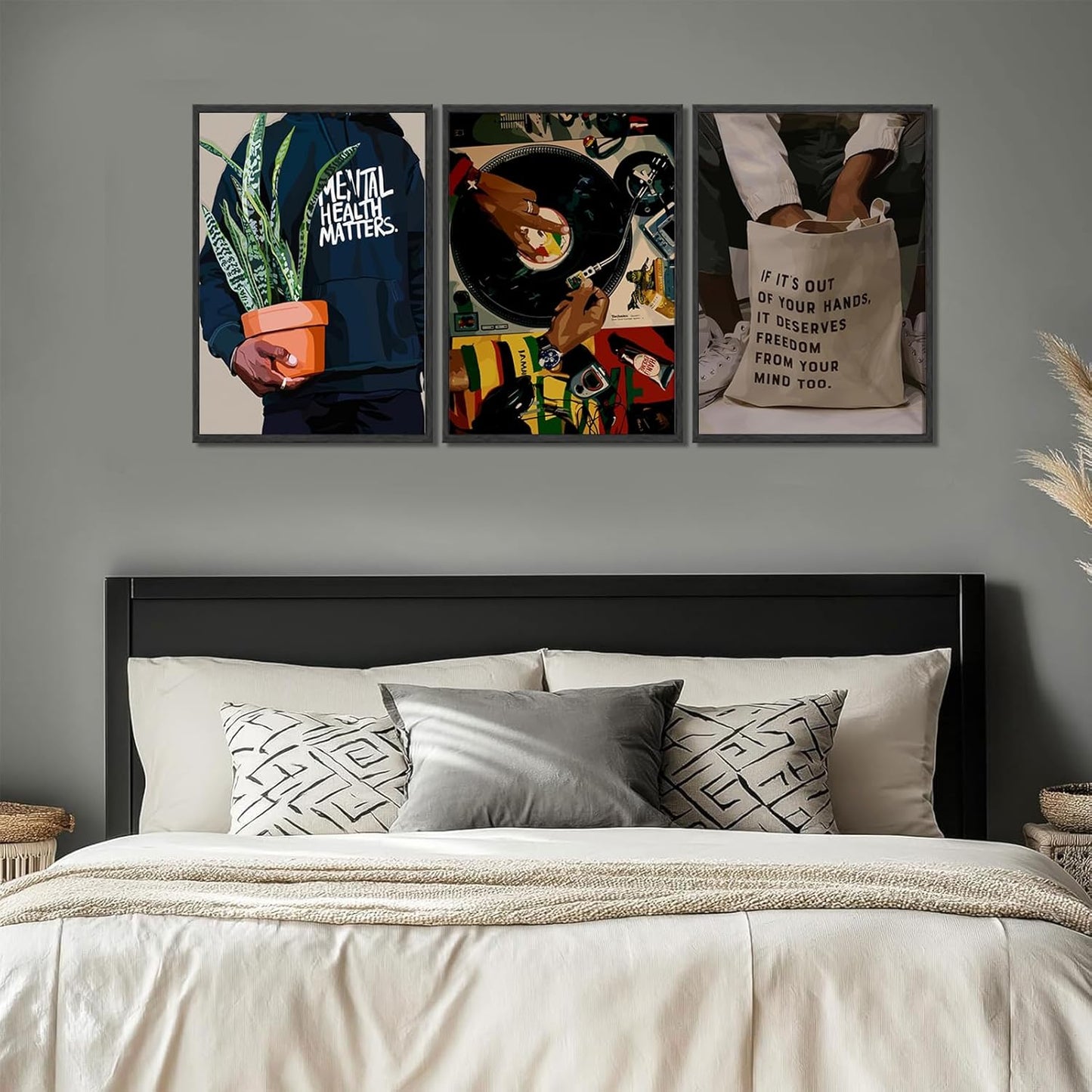 Regine Switzerland Black Men Wall Art - Set of 3 African American DJ Poster Prints | 12x16in Decor