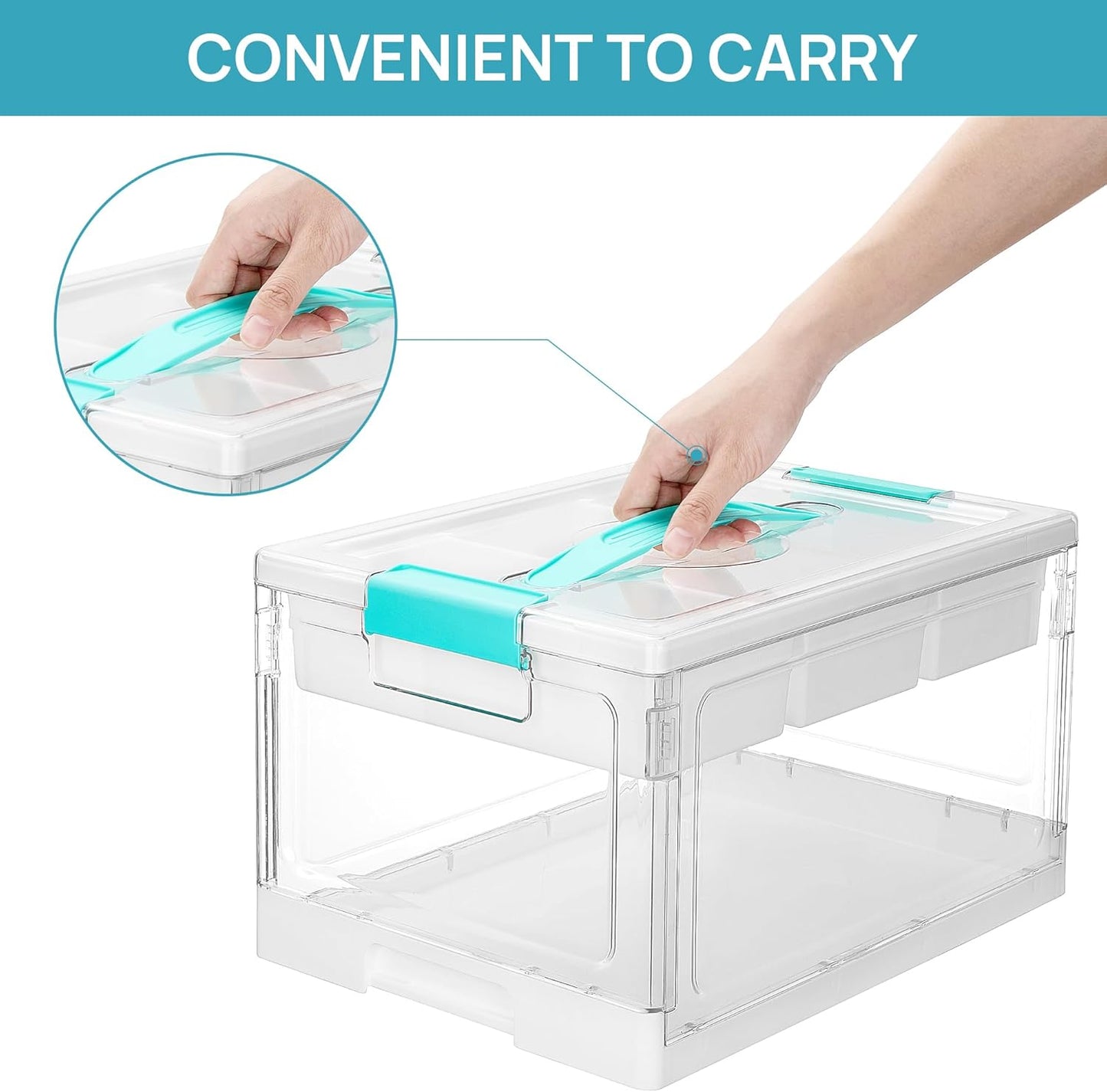 Vtopmart 24 QT Clear Plastic Craft Organizer - Removable Trays & Dividers for Art Supplies | Ideal Storage Solution