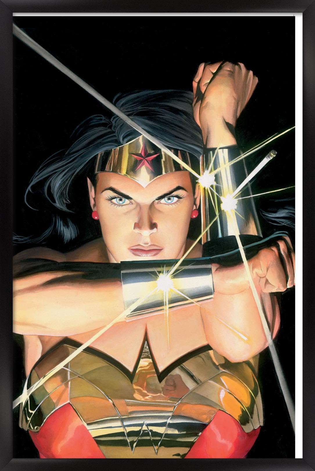 Trends International DC Comics - Wonder Woman - Alex Ross Portrait Wall Poster, 22.375" x 34", Black Framed Version