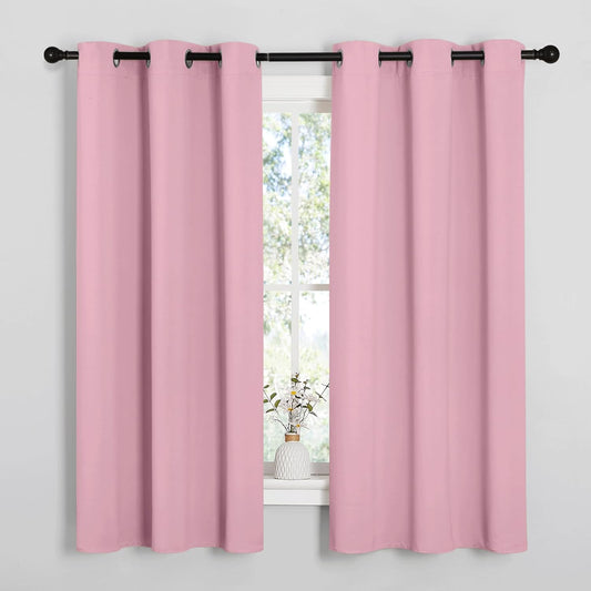 NICETOWN Blackout Curtain Panels - Thermal Insulated Grommet Drapes for Basement | Crystal Pink, 34x54" (1 Pair)