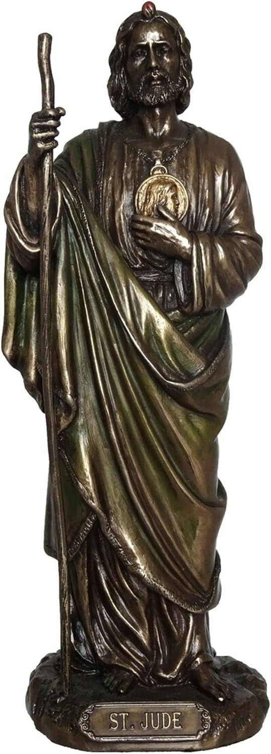 Saint Jude Decorative Figurine - 8.25 Inch Cold Cast Bronze Finish | Elegant Home Accent