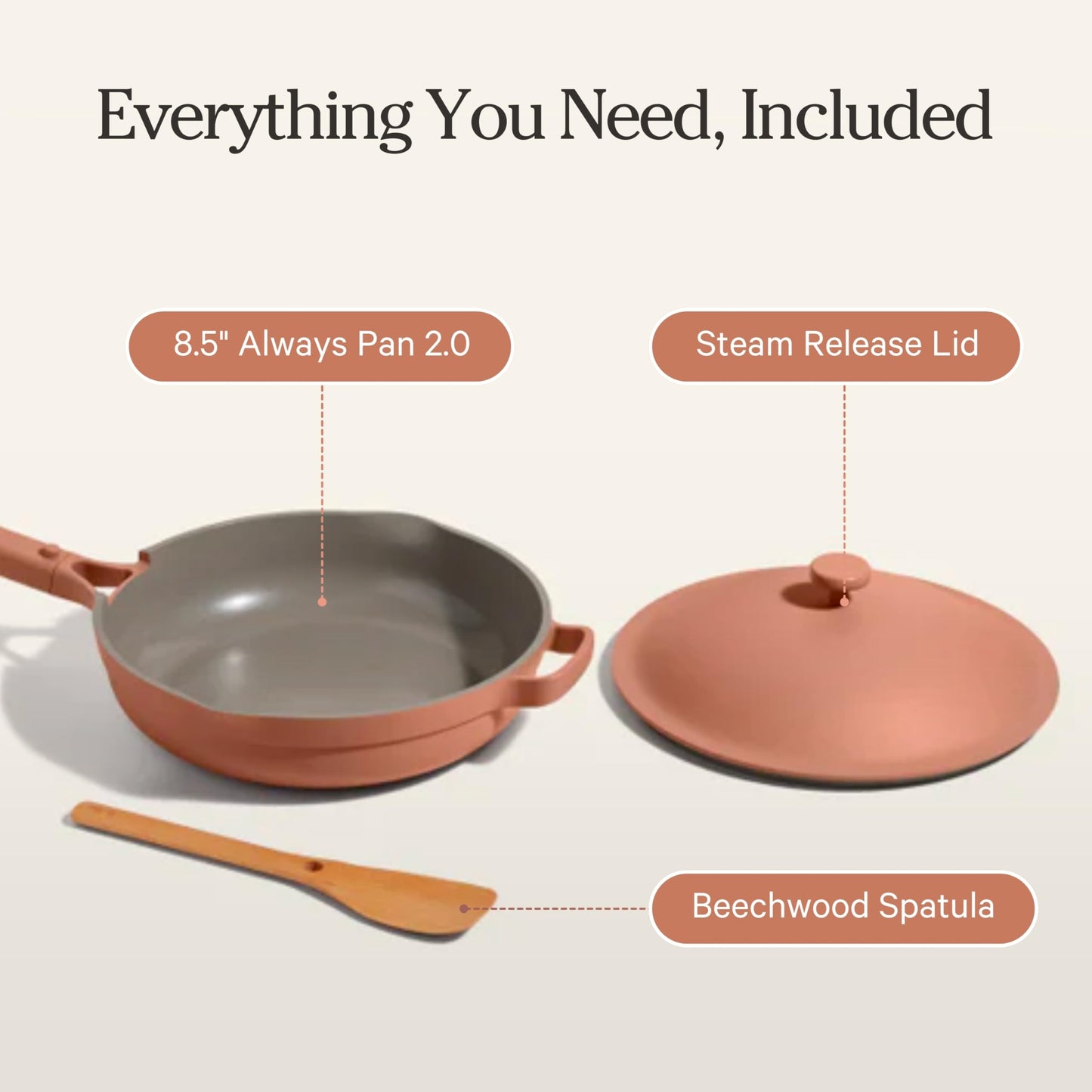Our Place Mini Always Pan | 8.5" Ceramic Pan with Modular Lid & Beechwood Spatula | Patented 10-in-1 Nonstick, Non-Toxic Cookware Made Without PFAS | Induction & Oven-Safe up to 450°F | Spice