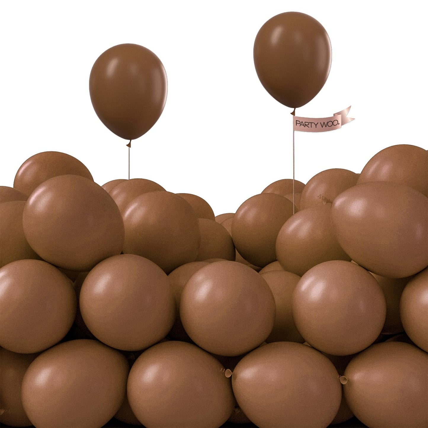 PartyWoo Brown Balloons 100pcs 5 Inch Small Mini Boho Neutral Coffee Tan Fall Latex Balloons for Wedding Baby Shower Gender Reveal Graduation Safari Woodland Birthday Fall Party Decorations Brown-F09