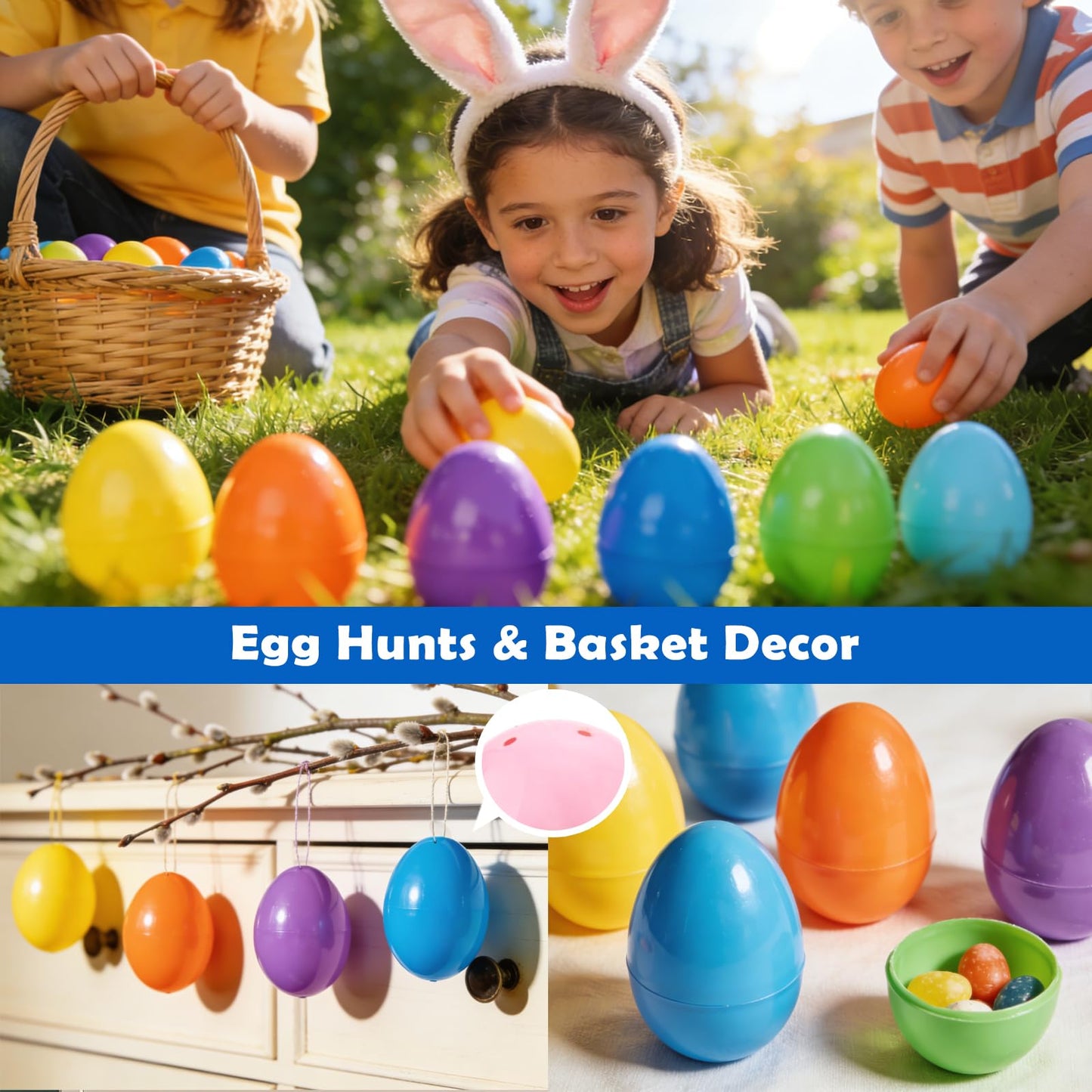 YZNlife 600Pcs Plastic Easter Eggs Bulk – 2.3" Fillable Empty Eggs for Easter Egg Hunt, Party Favors, Basket Stuffers, Classroom Prizes, & Treat Filling – Bright Multicolor ﻿ ﻿