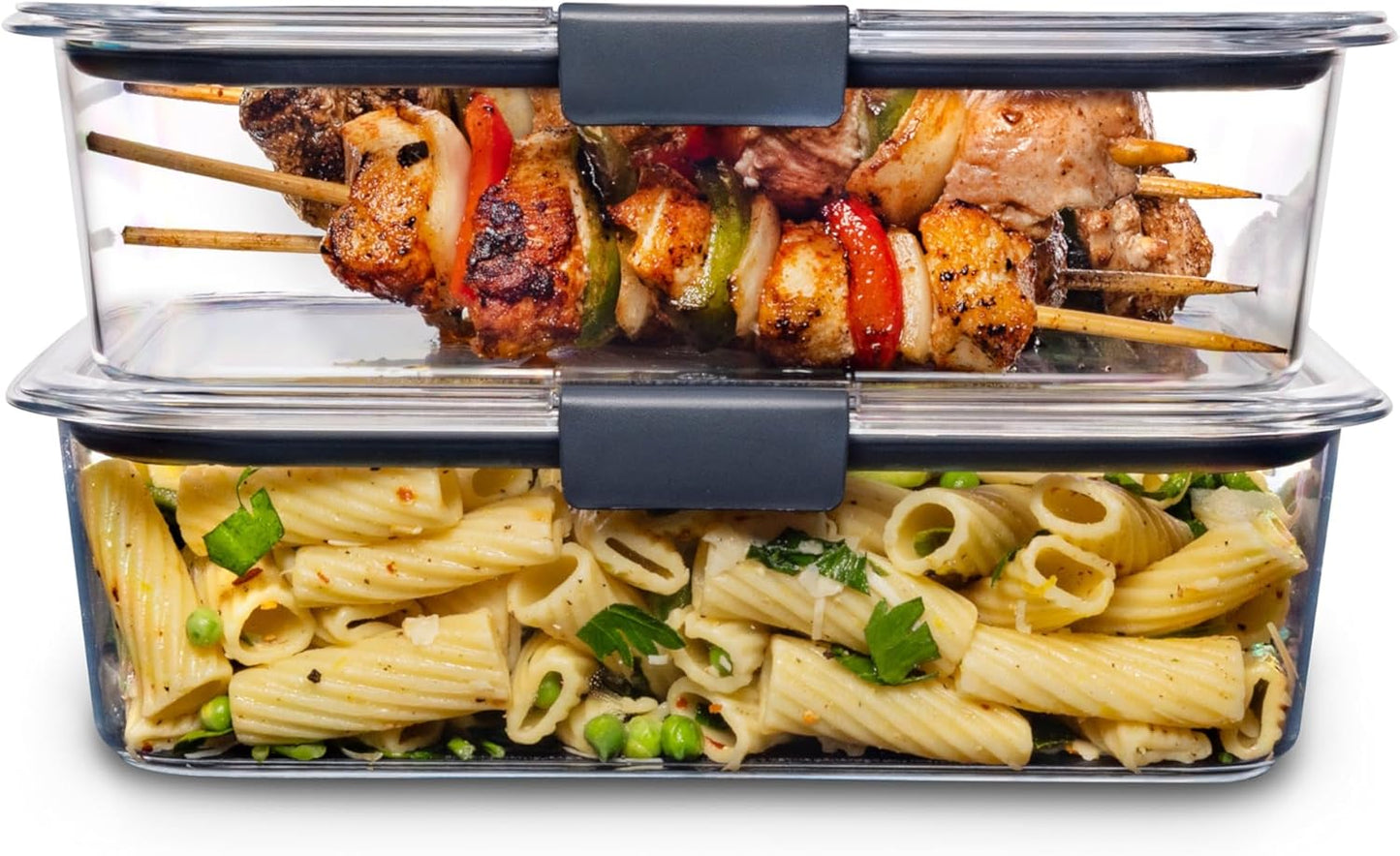 Rubbermaid Brilliance Food Storage Containers Set - BPA Free, 2 Pack (9.6 Cup) & 5 Pack (1.3 Cup)