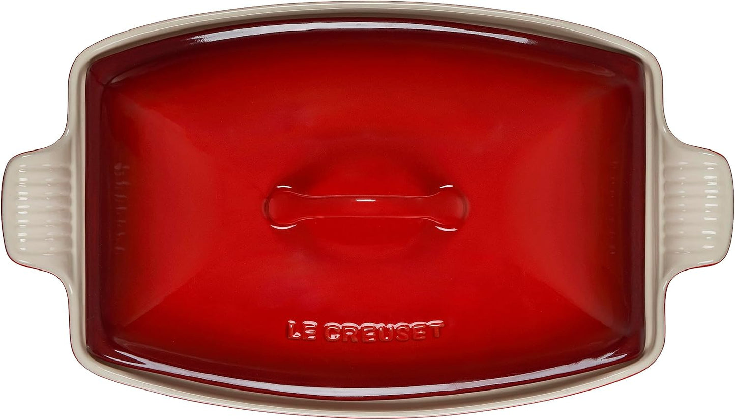Le Creuset Heritage Stoneware Deep Baker - 4.5 Qt. with Lid in Cerise | Durable & Stylish Cookware