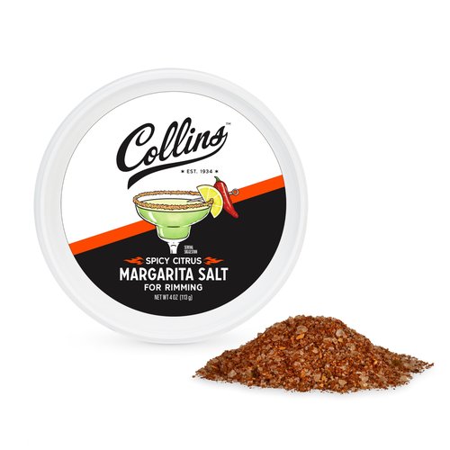 Collins Spicy Citrus Rimming Salt, Perfect Spicy Salt Rimmer for Jalapeno Margaritas, Bloody Marys, and Rimmed Drinks, Drink Garnish for Cocktails, Cocktail Mixers for Home Bars, 4 oz, Set of 1