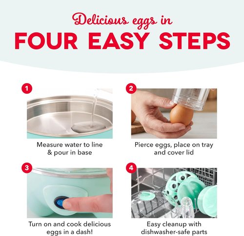Dash Deluxe Egg Cooker | 3-in-1 Boiler, Poacher & Steamer - Holds 12 Eggs - BPA Free & Dishwasher Safe
