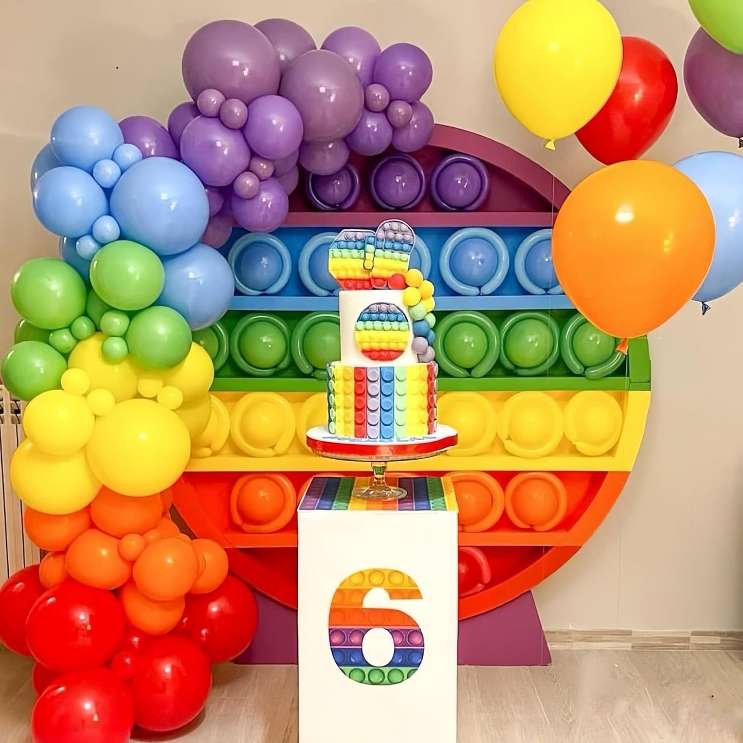 Voircoloria Rainbow Balloon Garland Kit - 98-Pack in Various Sizes for Graduation, Weddings & Parties