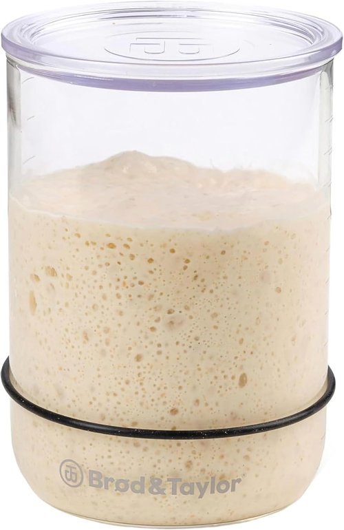 Brod & Taylor Sourdough Starter Jar - 32oz Durable Glass, Dishwasher Safe with Measurement Markings & Loose-Fitting Lid