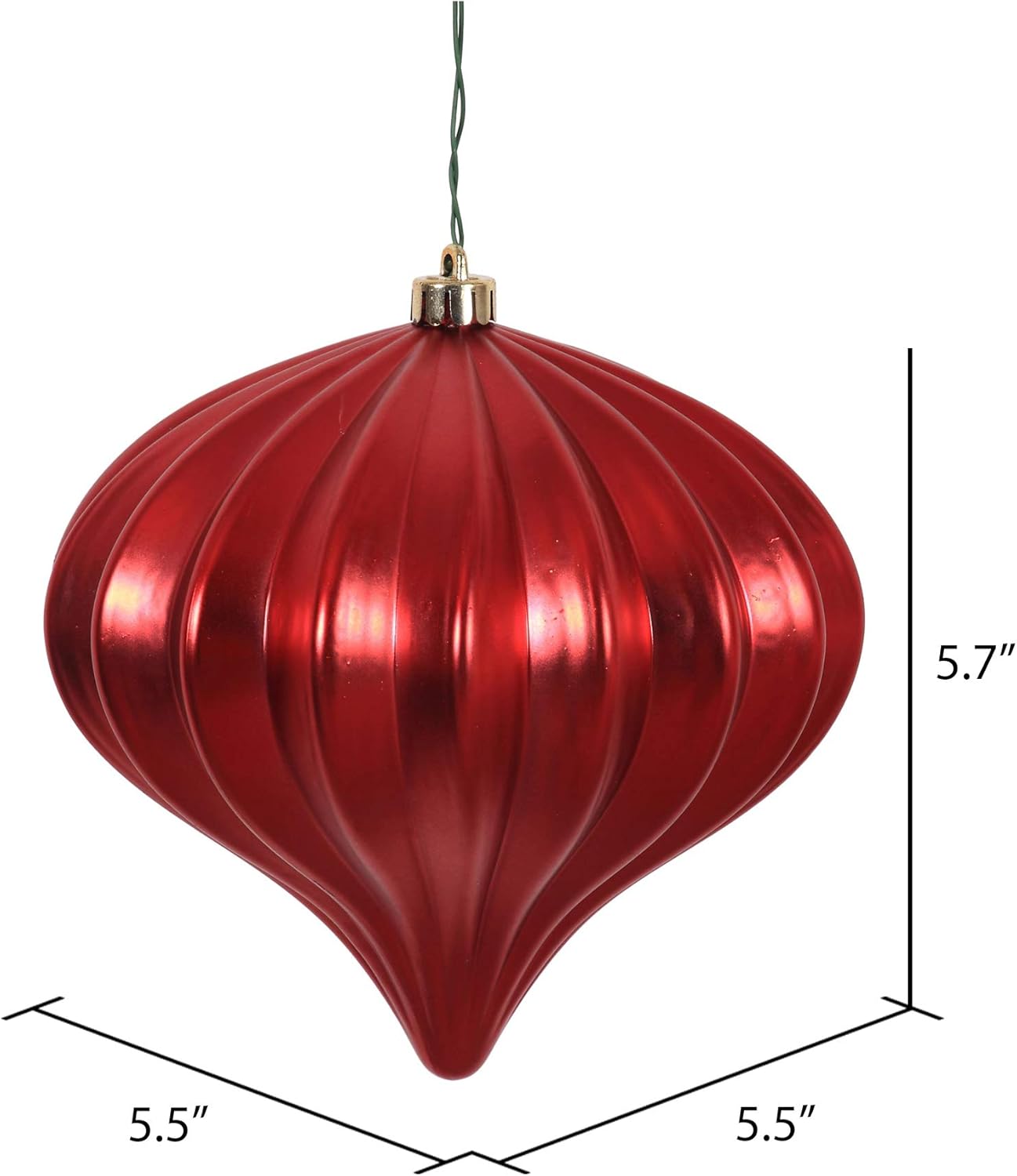 Burnished Orange Matte Onion Christmas Ornaments - UV Treated, Set of 3 by Vickerman