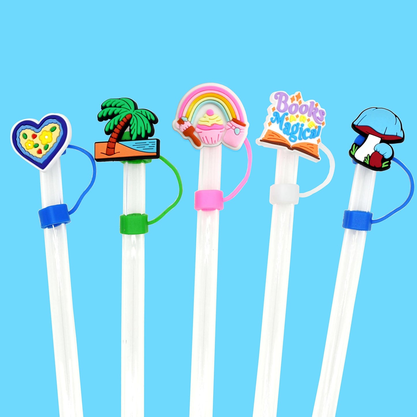 Wholesale 500PCS Random Different Straw Cover For Stanley Cup,No Repeats,Lot Cute Mixed 10MM 0.4in Straw Toppers for Small Business/School Reward/Party Favor