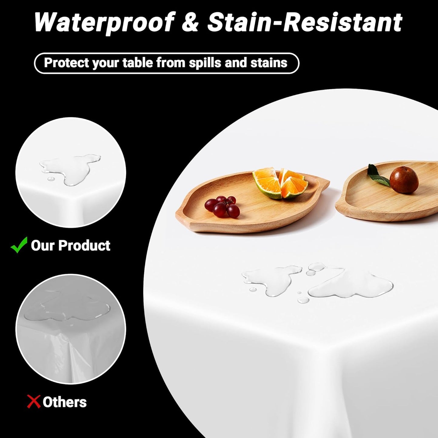 Skiennix White Plastic Tablecloths - Sturdy Disposable 54 x 108 Inches for Effortless Cleanup at Parties | Picnics & Birthdays