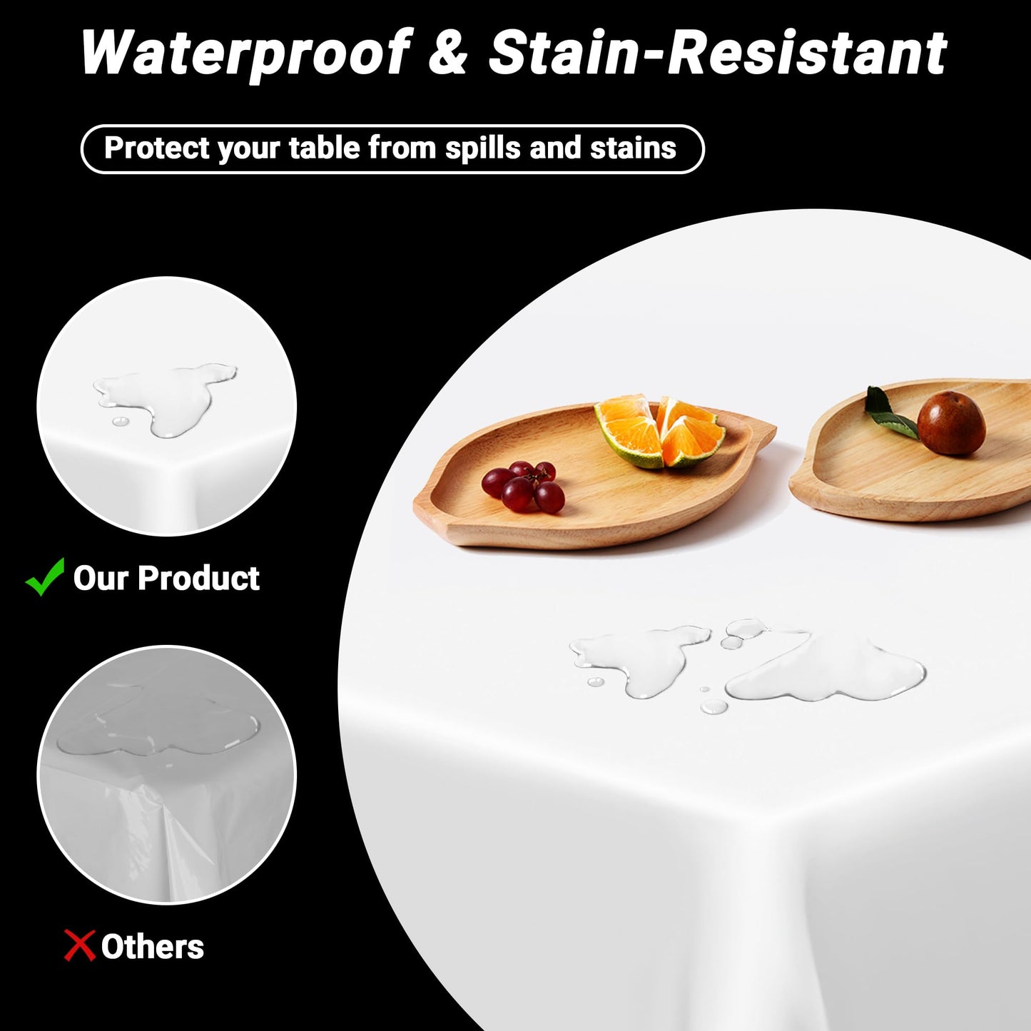 QZYL 12 Packs Disposable White Plastic Table Cloths, 54 X 108 Inches Dining Table Cloth, Plastic Tablecloths for Rectangle Tables, Quick Setup and Cleanup for Parties Picnic, Wedding and Outdoor