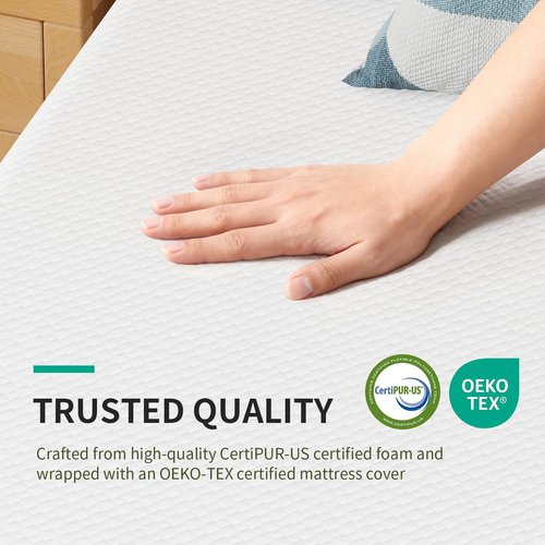 FDW 6 Inch Twin Mattress - Medium Firm Gel Memory Foam with Cooling Ventilation & Pressure Relief | White, Washable Cover