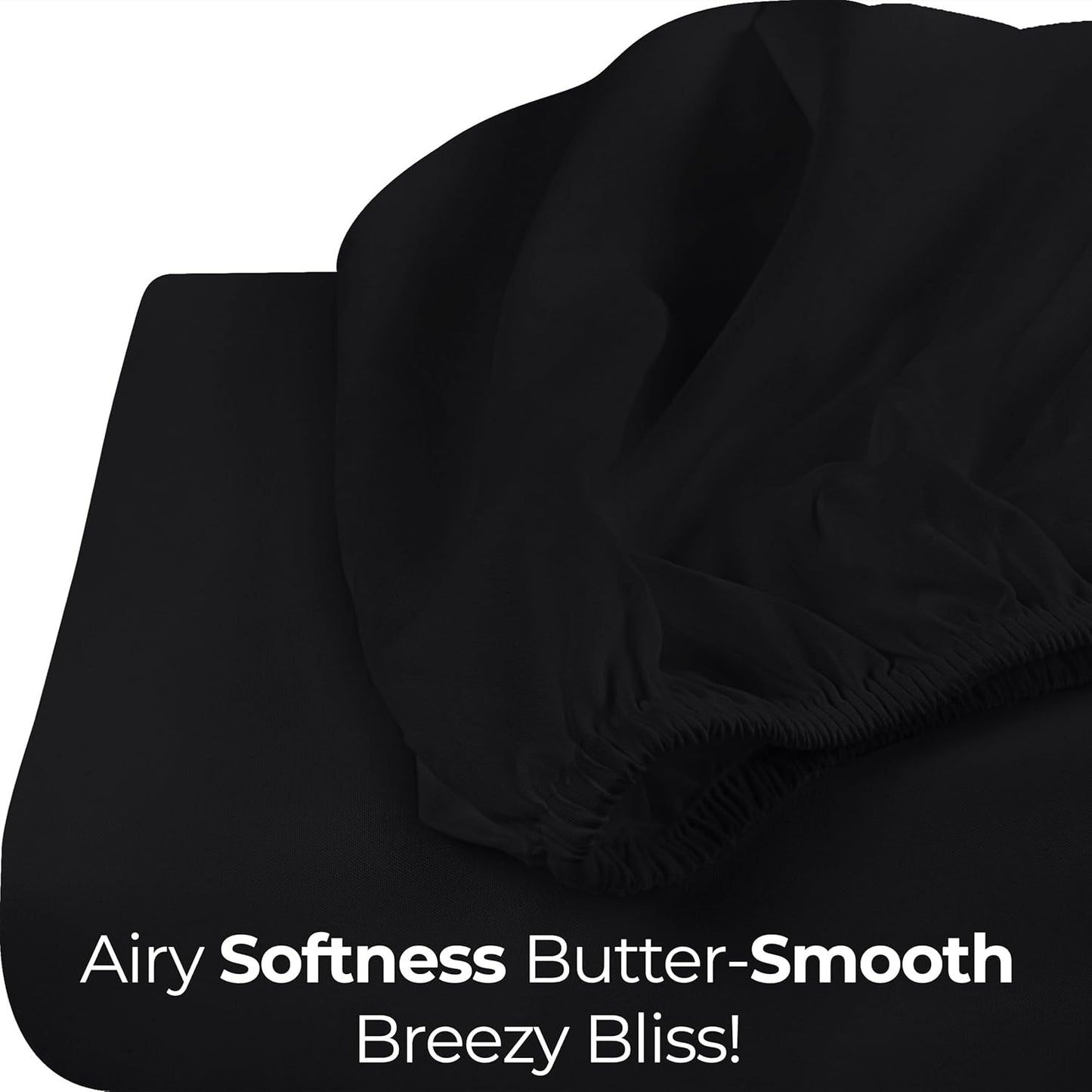 Utopia Bedding Twin Fitted Sheet - Soft Microfiber - Deep Pocket, Fade Resistant - Black