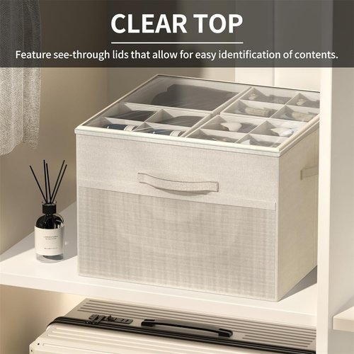 Aokeyee Shoe Organizer - 2 Pack Foldable Storage Box with Adjustable Dividers | Fits 16-32 Pairs