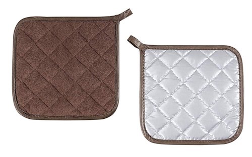 Joyhalo 4 Pack Pot Holders for Kitchen,Cotton Oven Holder with Great Heat Resistance,Non Slip Hot Pads for Kitchen Clearance,Brown